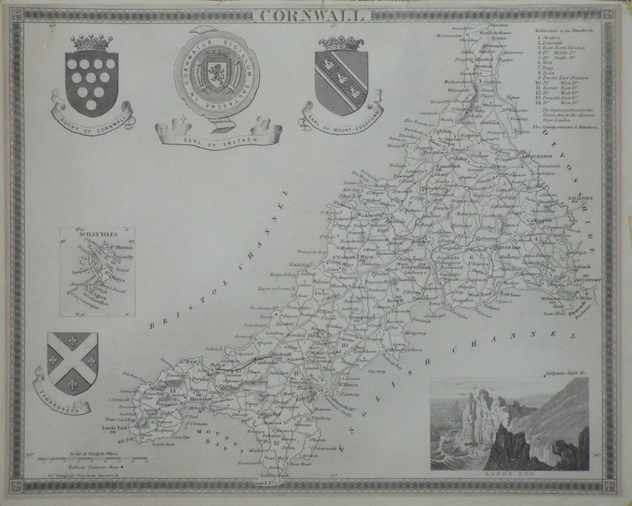 Map of Cornwall - Moule